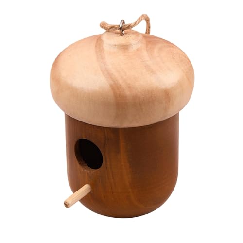 Birdhouse Holz Kolibri Häuser Outdoor Natur Holz Outdoor | Kolibri-nisthaus mit Seil, kleines Vogelhaus für die Dekoration zu Hause, Terrasse, von Liqzirtu