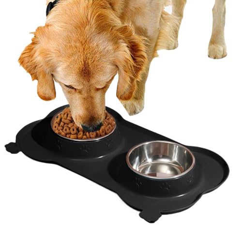 Futternapf für Haustiere - Doppelnapf für Hundefutter Doppelnapf rutschfeste Doppelnapf für Kätzchen Futter | Futternapf für Haustiere Futternapf Anti-Erbrochener Futternapf für ca von Liqzirtu