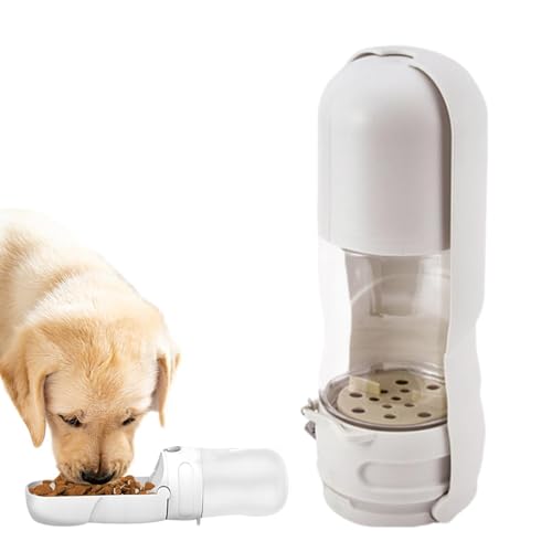 Hundewasserflasche mit Lebensmittelbehälter, Hundereisen Wasserflasche Spender | 2 in 1 Haustier liefert Trinken | Zubehör für die Fütterung und Bewässerung von kleinen Tieren und eingebauter Hundewasserflasche mit Lebensmittelbehälter, Hundereisen Wasserflasche Spender | 2 in 1 Haustier liefert Trinken | Zubehör für die Fütterung und Bewässerung von kleinen Tieren und eingebauter von Liqzirtu