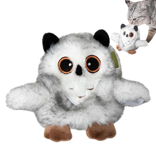 Liqzirtu Cat Sound Toys - Katzenspielzeug gefüllt | Ausgestopfte Eulenkatzen, tragbare Haustierzubehör, ziemlich entspannende Puppe für Langeweile, Unterhaltung von Liqzirtu