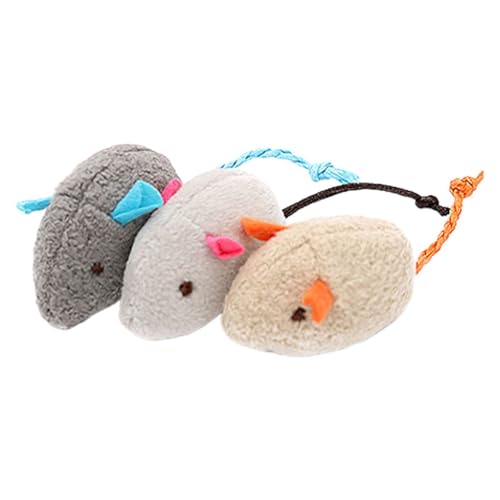 Liqzirtu Catnip Chew Toy, Catnip Cat Toys,Bunt gefüllte Mäusespielzeuge - 3X Funny Stoffed Anreicherungswerkzeug, Haustierversorgungen für kleine mittelgroße Rassenkatze von Liqzirtu