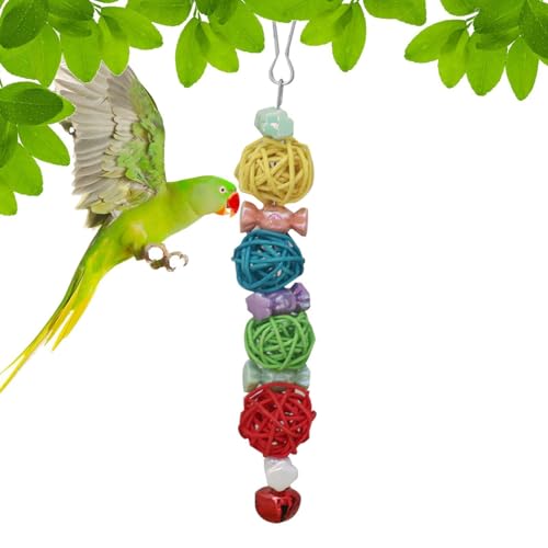 Liqzirtu Rattan Bälle, enkauspielzeug | Bird Langeweile Relief Toy | Natürlicher dekorativer -Biss -Kautspielzeug für kleine Haustier Vogel Cockatiel Conures von Liqzirtu