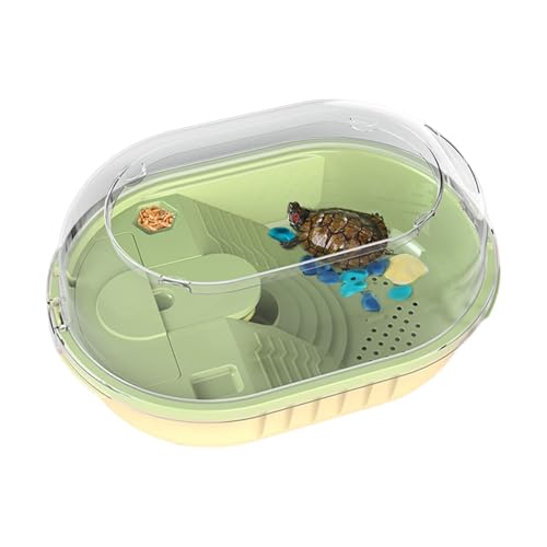 Schildkrötentank Schildkrötenbehälter mit Deckel Aquarium Tank Reptilien Reptilien Lebensraum für Haustiere Kletter- und Sonnenplattformen verhindert von Liqzirtu