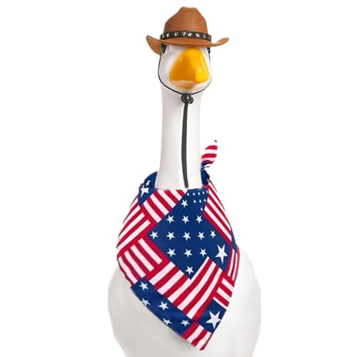 Patriotische Gänse Kleidung, Unabhängigkeitstag Gänse Kleidung,Flaggen -Tier -Outfit | Nettes Gänsekostüm für Gartenfeiertagsfeiern Dekoration im Freien Accessoires im Freien von Liqzirtu