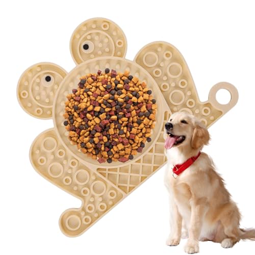 Silikon-Leckmatte für Hunde | Silikon-Saugnäpfe in Frosch-Form – sensorisch interaktives, rutschfestes, leckbares Tablett für geistige Stimulation, Bereicherung, Indoor-Outdoor-Haustierreisen von Liqzirtu