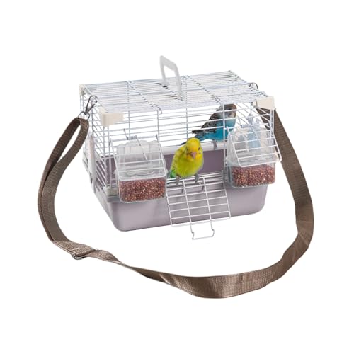 Tragbarer Papageienkäfig – Transportbox für Vögel, atmungsaktiv | Tragbarer Vogelkäfig mit herausnehmbarem Tablett, robuste Kleintier-Transportbox für Papageien, Wellensittiche, Nymphensittiche, Sitti von Liqzirtu