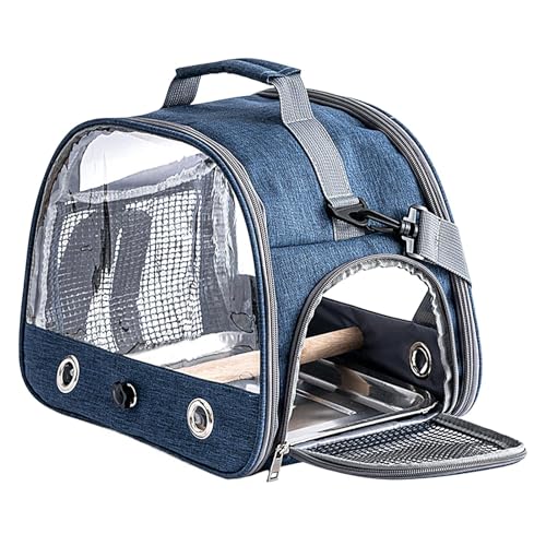 Vogelkäfig - Reiserucksack für Vögel - Papageientragetasche mit Schultergurt | Tragbare Transportbox für Kleintiere, Reisekäfig für den Außenbereich, transparente Tasche für von Liqzirtu