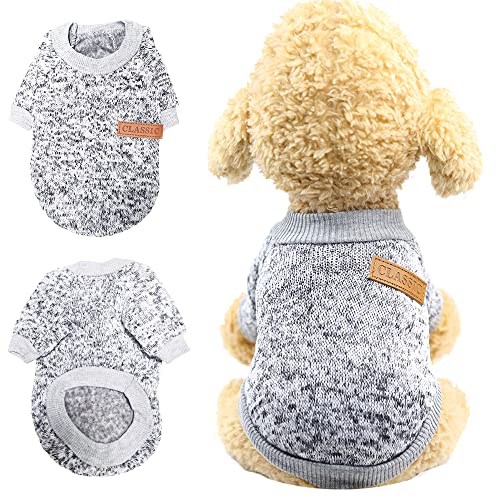 Warmer Hundepullover, Haustier Pullover Grau, Winterkleidung für Kleine und Mittelgroße Hunde, Katzen Sweater von Lircentoud