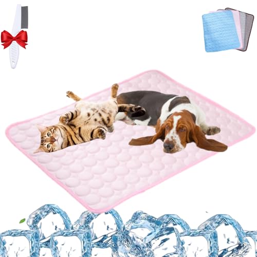 Lircofi Dog Cooling Mat, Kühlmatte Hunde, Groß Selbstkühlende Hundematte Ohne Gel, Washable Pfotenfrost Matte, Kühlmatte Für Den Sommer Für Zuhause, Auto Und Garten (Rosa, XXL: 150 * 100CM) von Lircofi