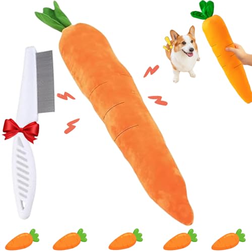Lircofi Giant Carrot Dog Toy, 75 cm Plush Squeaky Easter Dog Chew Toys für Große und Kleine Hunde, Karottenförmiges Welpen-Interaktives Spielzeug (groß*1) von Lircofi