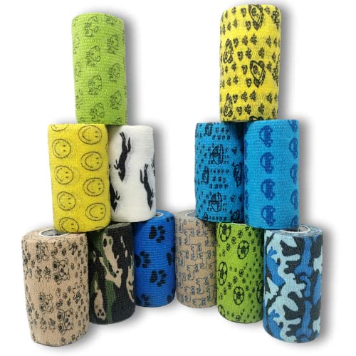 LisaCare 12er-Set 10cm Bandage für Verstauchungen und Prellungen - Unterstützung von Muskeln, Bändern, Gelenken (Motiv-Mix Jungen) von LisaCare