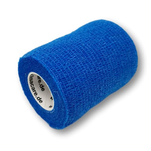 LisaCare Fixierbinde 12er-Set - 7,5cm Blau - Elastische Binde selbsthaftend - Mullbinden selbstklebend - Mensch & Tier (Blau) von LisaCare