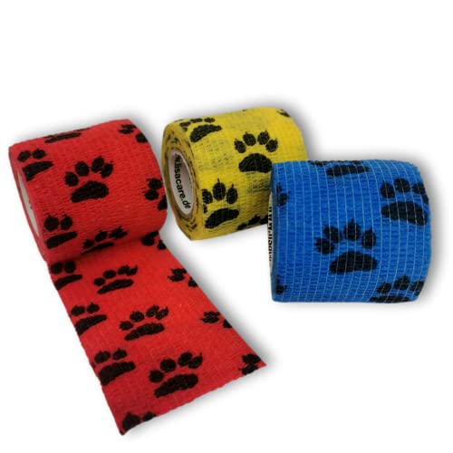 LisaCare Verband selbstklebend 5cm x 4,5m - Pflaster für Hunde - Haftbandage selbstklebend -Samsung Galaxy Y S5360 Hardcase Aztec 9 - Pflaster Tiere - 3er-Set mit Pfoten Motiv von LisaCare