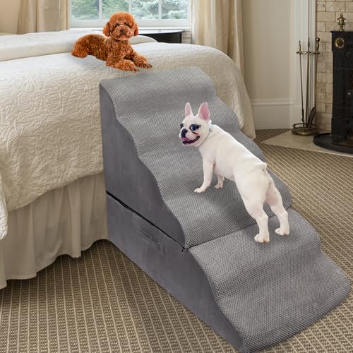 Hundetreppe Stufen/Rampe für Hochbetten 73,7 cm hoch, 6-stufige Hundetreppe für 63,5-76,2 cm Couch/Betten, Haustiertreppe für kleine große Hunde/Katzen, rutschfeste ausgewogene Haustierstufe Hundetreppe Stufen/Rampe für Hochbetten 73,7 cm hoch, 6-stufige Hundetreppe für 63,5-76,2 cm Couch/Betten, Haustiertreppe für kleine große Hunde/Katzen, rutschfeste ausgewogene Haustierstufe von LitaiL