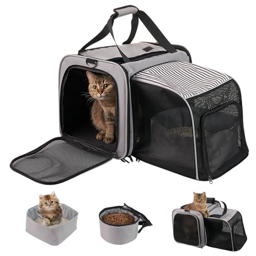 Katzentrage mit Katzentoilette - LitaiL Weiche Katzentragetasche für Auto, Reise-Klo für Katzen, erweiterbare Netz-Katzen-Reisetasche, bis 9 kg für Wandern, Camping, lange Autofahrten Katzentrage mit Katzentoilette - LitaiL Weiche Katzentragetasche für Auto, Reise-Klo für Katzen, erweiterbare Netz-Katzen-Reisetasche, bis 9 kg für Wandern, Camping, lange Autofahrten von LitaiL