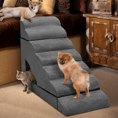 LitaiL Hundetreppe & Stufen aus Schaumstoff für hohe Betten, 76,2–91,4 cm hoch, 7 Stufen, Haustiertreppe Stufen für hohe Betten, 76,2 cm große Hunde, rutschfeste Hunderampen für kleine Hunde, für LitaiL Hundetreppe & Stufen aus Schaumstoff für hohe Betten, 76,2–91,4 cm hoch, 7 Stufen, Haustiertreppe Stufen für hohe Betten, 76,2 cm große Hunde, rutschfeste Hunderampen für kleine Hunde, für von LitaiL