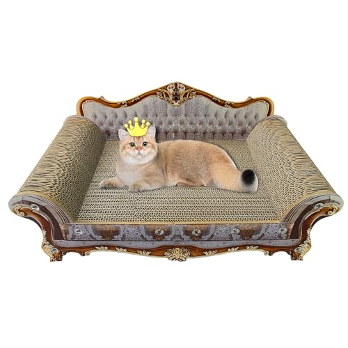 LitaiL Kratzbrett aus Pappe für Katzen, Kratzbretter Katze, Kratzpappe mit Katzenminze, Luxury 2 in 1 Katzenkratzbretter für Sofaschutz, Maße 55 x 32cm, grau LitaiL Kratzbrett aus Pappe für Katzen, Kratzbretter Katze, Kratzpappe mit Katzenminze, Luxury 2 in 1 Katzenkratzbretter für Sofaschutz, Maße 55 x 32cm, grau von LitaiL