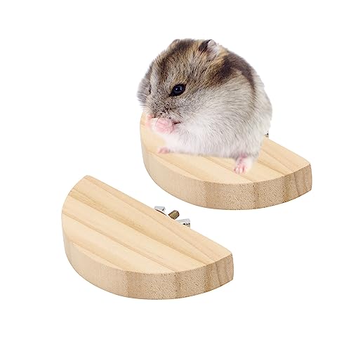 2 Stück Vogel-Sitzstange Plattform aus Holz Ständer Spielzeug für kleine Vögel Papageien Sittiche Nymphensittiche Wellensittiche Lovebirds Conures Finken Ratten Käfig Zubehör (Katzenkopfform) von Litewoo