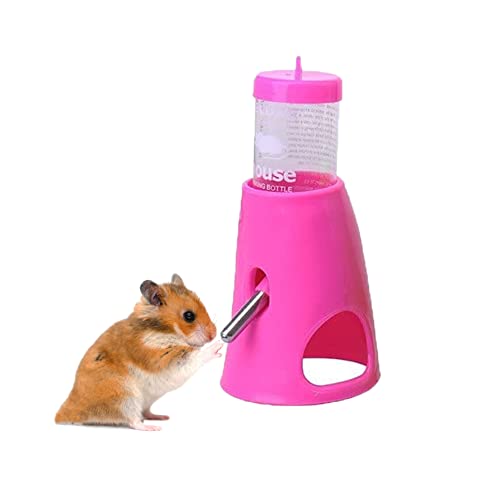 Litewoo 2-in-1 Hamster-Wasserflasche, automatischer Trinker und Kabine, passend für syrische Zwerghamster, Maus, Rennmäuse, Chinchilla, kleine Tiere (Rosa) von Litewoo