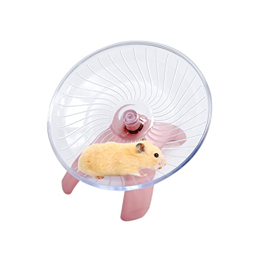 Litewoo Hamster-Spielzeug-Rad zum Üben, fliegende Untertasse, Silence Run Spinner, für Rennmäuse, Ratten, Mäuse, Hamster und andere kleine Tiere (hellrot) von Litewoo