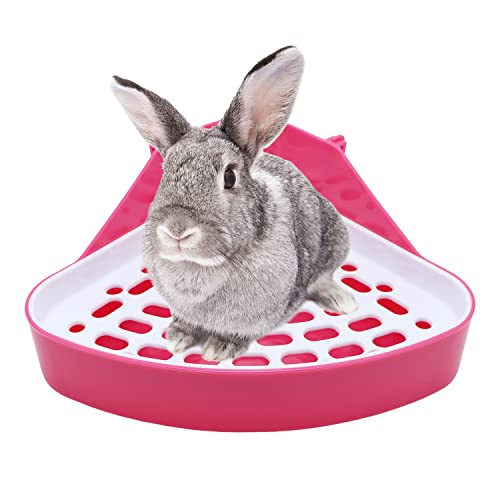 Litewoo Kaninchentoilette Toilette Kaninchen Ecktoilette Haustier Toilette Töpfchen für Meerschweinchen Hamster Chinchilla Frettchen Kaninchen Kleintier (Rosa) von Litewoo