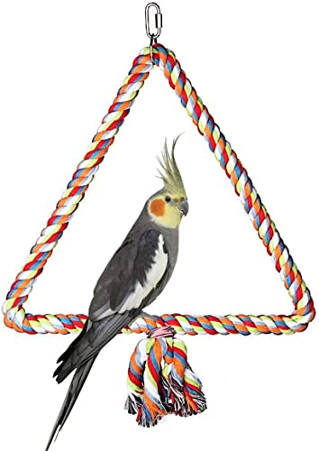 Litewoo Vogelseil-Schaukelspielzeug, bunte Baumwolle, für Papageien, Wellensittiche, Sittiche, Nymphensittiche, Finken, Liebesvogel von Litewoo