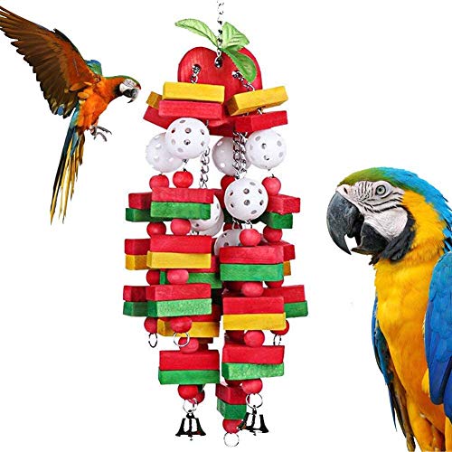 Litewoo d Bird Chew Toy Wooden Training Intelligence Swing Cage Accessories for Medium Parrot African Grey Cockatoo Amazon Parakeet Cockatiel Conure Eclectus Budgie von Litewoo