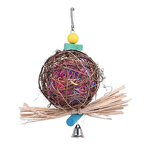 Vogel-Kauspielzeug für Vögel, Futtersuche, natürliches Rattan-Ball, Preening-Spielzeug mit Papierstreifen, Glockenspielzeug für Sittiche, Nymphensittiche, Wellensittiche, Sittiche, Sittiche, Sittiche, Vogel-Kauspielzeug für Vögel, Futtersuche, natürliches Rattan-Ball, Preening-Spielzeug mit Papierstreifen, Glockenspielzeug für Sittiche, Nymphensittiche, Wellensittiche, Sittiche, Sittiche, Sittiche, von Litewoo