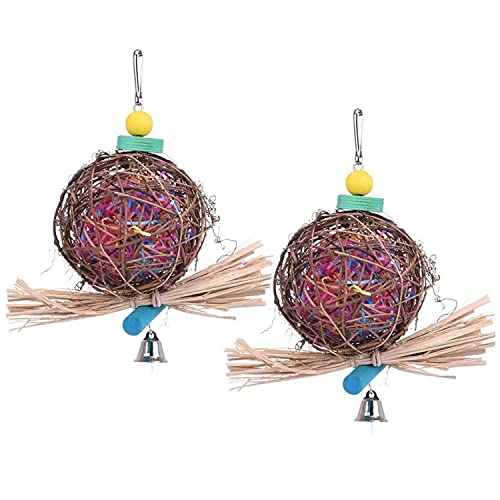 Vogelkau-Aktenvernichter, Futterspielzeug, natürliches Rattan-Ball, Preening-Spielzeug mit Papierstreifen, Glockenspielzeug für Sittiche, Nymphensittiche, Wellensittiche, Sittiche, Sittiche, Sittiche, Vogelkau-Aktenvernichter, Futterspielzeug, natürliches Rattan-Ball, Preening-Spielzeug mit Papierstreifen, Glockenspielzeug für Sittiche, Nymphensittiche, Wellensittiche, Sittiche, Sittiche, Sittiche, von Litewoo