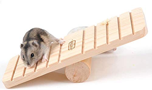 Litewood Hamster Wippe Kauspielzeug Holz Plattform Käfig Schleifen Zähne für kleine Tiere Rennmäuse Ratten Igel Syrische Eichhörnchen Maus Chinchilla Meerschweinchen von Litewood