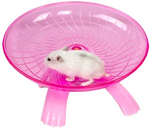 Litewood Hamster fliegende Untertasse, Laufrad, leises Laufrad, Spielzeug für Kleintiere, Chinchillas, Rennmäuse, Ratten, Meerschweinchen, Mäuse, Eichhörnchen (Rosa) von Litewood