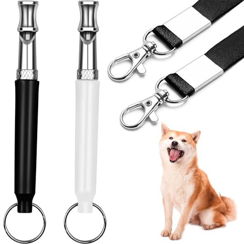 2er-Pack Hundepfeifen, um das Bellen des Nachbarhundes zu stoppen, professionelle Rückruf-Hundetrainingspfeifen, einstellbare Ultraschall-Hundepfeife, Trainingsgerät zur Bellkontrolle mit schwarzem Sc 2er-Pack Hundepfeifen, um das Bellen des Nachbarhundes zu stoppen, professionelle Rückruf-Hundetrainingspfeifen, einstellbare Ultraschall-Hundepfeife, Trainingsgerät zur Bellkontrolle mit schwarzem Sc von Litoott