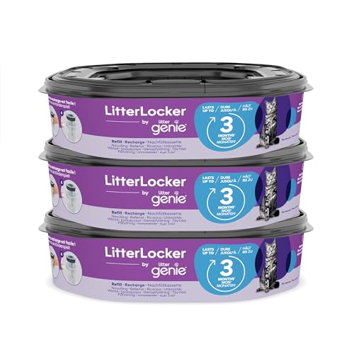 Litter Genie LitterLocker by, 3er-Pack XL-Nachfüllkassette, Original-Spezialfolie mit Geruchsbarriere garantiert 100% Geruchsschutz von Litter Genie