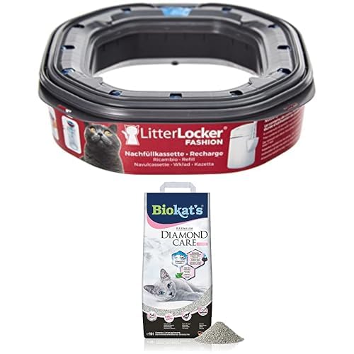 Litter Locker Fashion Nachfüllkassette und Biokat's Diamond Care Fresh Katzenstreu mit Babypuder-Duft Combo von Litter Locker