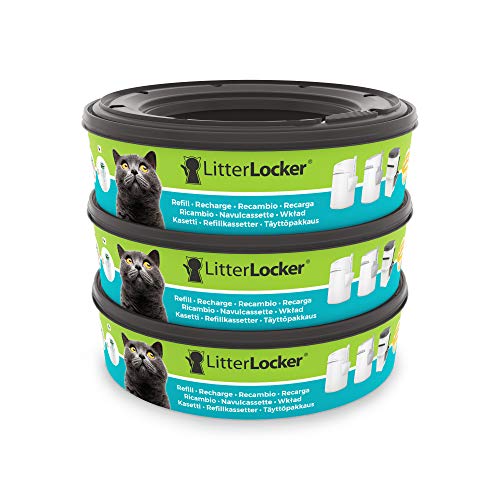 Litter Locker Pack de 3 RECHARGES Runde Displayschutzfolie aus Kunststoff für Katzen grün 17 x 17 x 15 cm von Litter Locker
