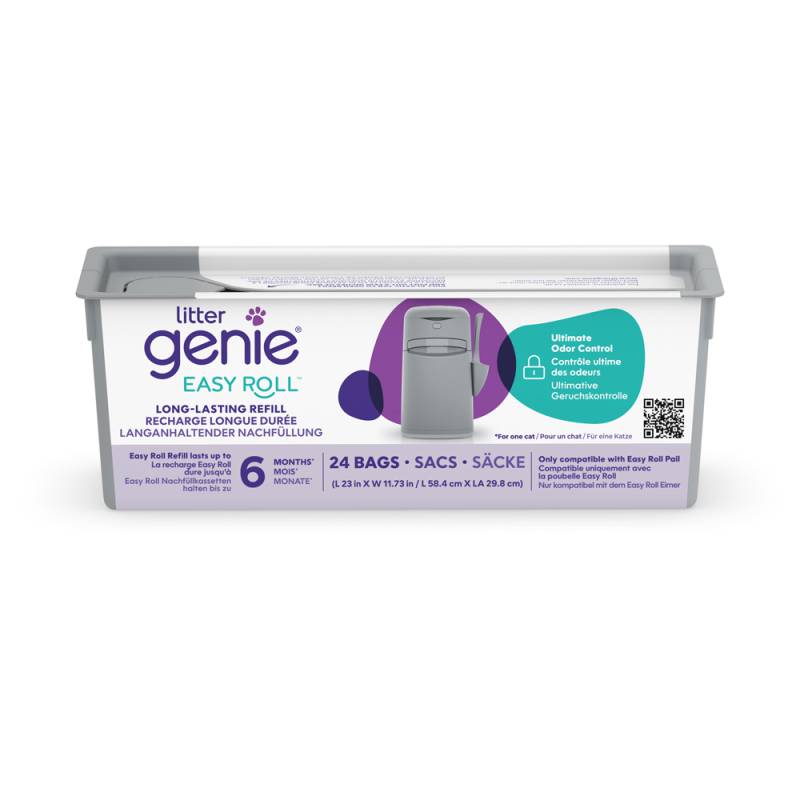 Litter Genie EasyRoll Katzenstreu-Entsorgungseimer, grau - Zubehör: Nachfüllkassette für Litter Genie EasyRoll (OHNE Eimer) von Litter Locker