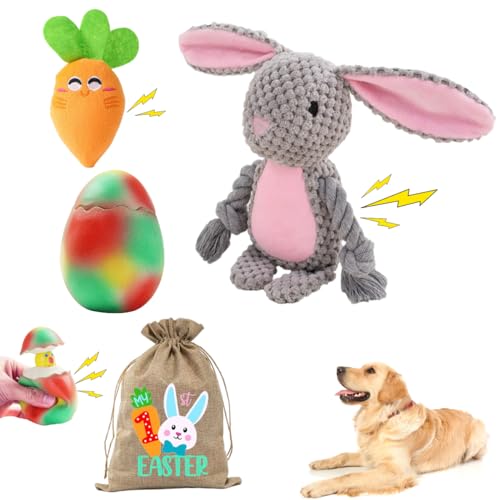 Litle Bean 3 Pack Hund Quietsche Spielzeug Plüsch Kaninchen & Gummi Ei & Plüsch Karotte Quietsche Hundespielzeug mit Einer Tasche für kleine mittlere Hunde Interaktive Hundespielzeug Set Litle Bean 3 Pack Hund Quietsche Spielzeug Plüsch Kaninchen & Gummi Ei & Plüsch Karotte Quietsche Hundespielzeug mit Einer Tasche für kleine mittlere Hunde Interaktive Hundespielzeug Set von Little Bean