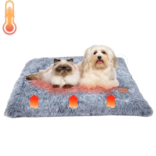 Little Bean Selbstheizende Decke Katze & Hunde,Haustiere Wärmematte Winter ohne Kabel Nicht-elektrische Erwärmung Haustier Matte für Outdoor und Indoor Große Kätzchen Kleine Welpen rutschfest (M) von Little Bean