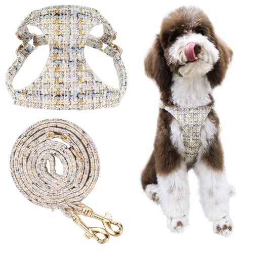 Little Boss Hundegeschirr, Karomuster, weiches Wildleder, kleines Hundegeschirr und Leine, Set mit Schnappschnalle, verstellbar, leicht, kein Ziehen, für kleine, mittelgroße Hunde und Katzen Little Boss Hundegeschirr, Karomuster, weiches Wildleder, kleines Hundegeschirr und Leine, Set mit Schnappschnalle, verstellbar, leicht, kein Ziehen, für kleine, mittelgroße Hunde und Katzen von Little Boss