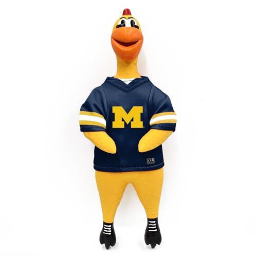 Littlearth NCAA Team Gummi-Huhn-Spielzeug Michigan Wolverines von Little Earth Productions