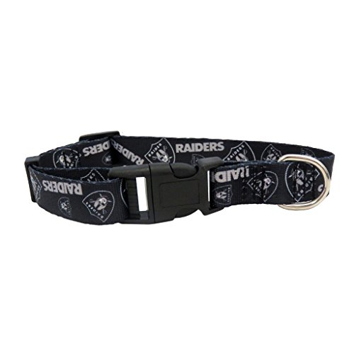 Littlearth NFL Las Vegas Raiders Team Haustierhalsband – Hundehalsband – Katzenhalsband – Größe L, Team-Farbe von Little Earth Productions