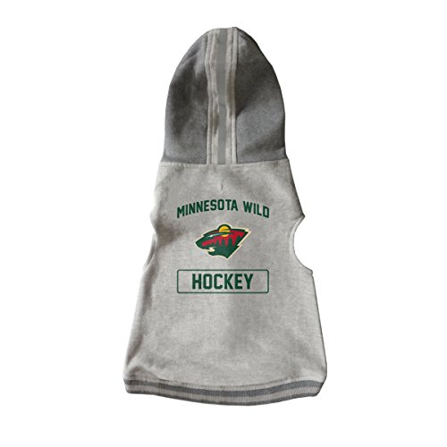 Littlearth NHL Minnesota Wild Haustier-Kapuzenpullover, Unisex, für Erwachsene, Grau, Größe S Littlearth NHL Minnesota Wild Haustier-Kapuzenpullover, Unisex, für Erwachsene, Grau, Größe S von Little Earth Productions