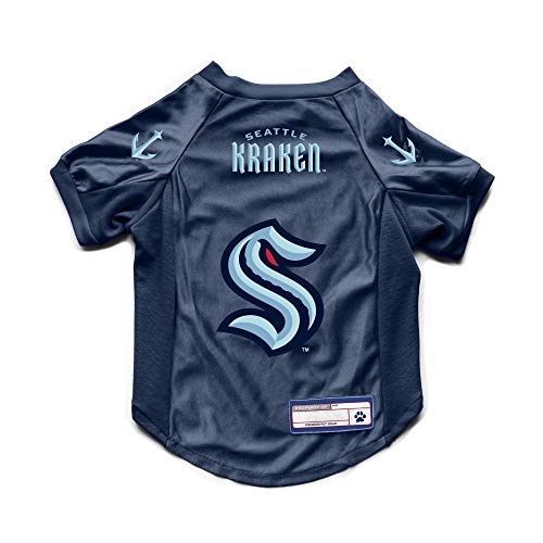 Littlearth Seattle Kraken NHL Stretch-Haustier-Trikot für große Hunde, Blau, Polyester, Unisex, Großer Hund, Trikot Littlearth Seattle Kraken NHL Stretch-Haustier-Trikot für große Hunde, Blau, Polyester, Unisex, Großer Hund, Trikot von Little Earth Productions