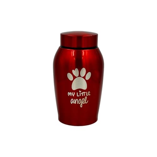 Little Family Members Pet Cremation Urn Engraved Stainless Steel Small Red D4 Little Family Members Pet Cremation Urn Engraved Stainless Steel Small Red D4 von Little Family Members