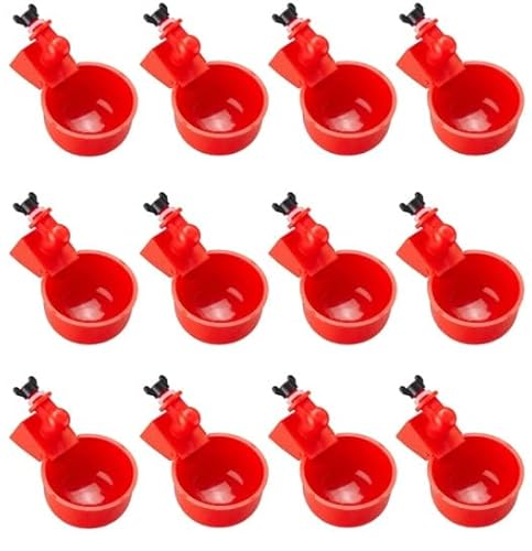 Little Family Members Red Poultry Gravity Water Cups Automatic Drinker 6-Pack von Little Family Members