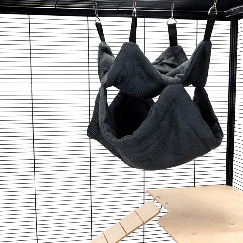 Little Friends Haustier-Etagenbett für Ratten, Frettchen, Chinchilla, doppellagig, weich, 35 x 35 x 35 cm, gemütliches Käfig-Zubehör, graues Gewebe Little Friends Haustier-Etagenbett für Ratten, Frettchen, Chinchilla, doppellagig, weich, 35 x 35 x 35 cm, gemütliches Käfig-Zubehör, graues Gewebe von Little Friends