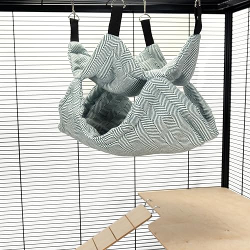 Little Friends Haustier-Etagenbett für Ratten, Frettchen, Chinchilla, doppellagig, weich, 35 x 35 x 35 cm, gemütliches Käfigzubehör, Grünes Fischgrätenmuster Little Friends Haustier-Etagenbett für Ratten, Frettchen, Chinchilla, doppellagig, weich, 35 x 35 x 35 cm, gemütliches Käfigzubehör, Grünes Fischgrätenmuster von Little Friends