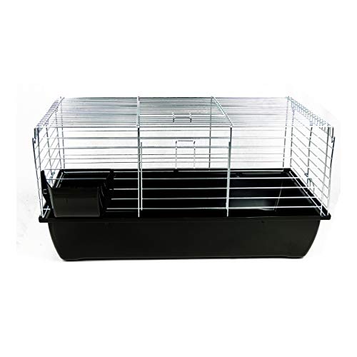 Little Friends Little Friens Premium Kaninchen- und Meerschweinchenkäfig, 80 cm, Schwarz, 5 kg von Little Friends