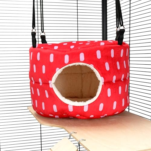 Little Friends RIESIGE Nagerstock-Hängematte Spielzeug für Ratten, Frettchen, Chinchillas - Weiches Hänge-Höhlenbett - 30 x 30 x 25 cm - Rote Punkte Little Friends RIESIGE Nagerstock-Hängematte Spielzeug für Ratten, Frettchen, Chinchillas - Weiches Hänge-Höhlenbett - 30 x 30 x 25 cm - Rote Punkte von Little Friends