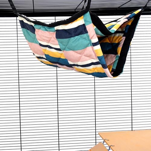 Little Friends Riesige Doppelstockbett-Hängematte – weiches Hängebett für Ratten, Frettchen, Chinchillas und Kleintiere – zweilagiges gemütliches Käfigzubehör – Abstraktes Karomuster Little Friends Riesige Doppelstockbett-Hängematte – weiches Hängebett für Ratten, Frettchen, Chinchillas und Kleintiere – zweilagiges gemütliches Käfigzubehör – Abstraktes Karomuster von Little Friends